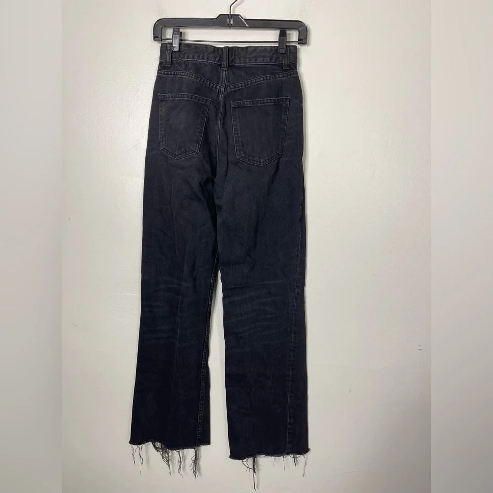 Zara Black High Rise Wide Leg Jeans US 2 - Picture 5 of 10